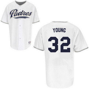 Cheap San Diego Padres 32 Chris Young White Jerseys For Sale