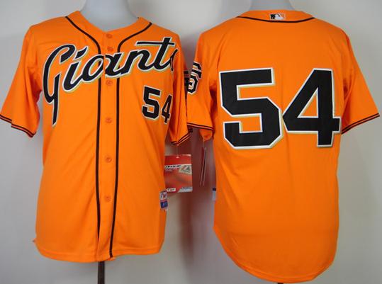 San Francisco Giants 54 Sergio Romo Orange Cool Base MLB Jerseys New