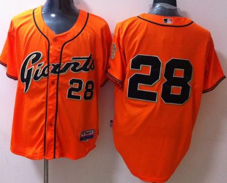 San Francisco Giants 28 Buster Posey Orange MLB Baseball Jersey