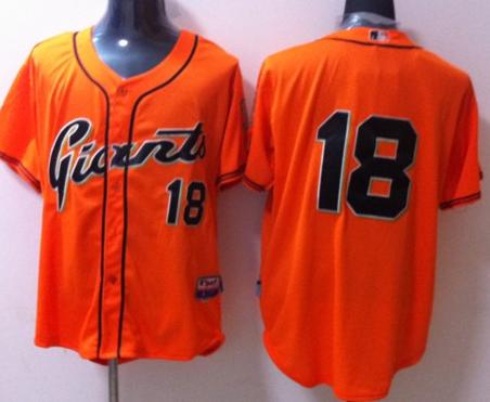 Cheap San Francisco Giants #18 Matt Cain Orange MLB Baseball Jersey For Sale