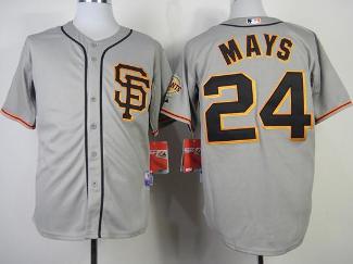 San Francisco Giants 24 Willie Mays Grey Cool Base MLB Jerseys SF Style