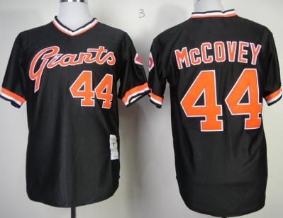 Cheap San Francisco Giants 44 Willie McCovey Black Mitchell & Ness Throwback MLB Jerseys For Sale