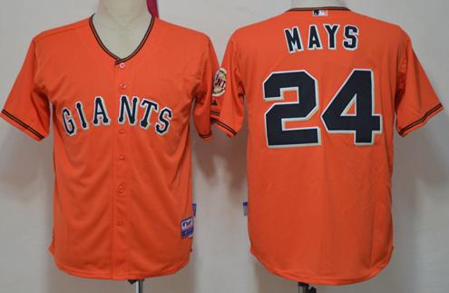 Cheap San Francisco Giants 24 Willie Mays Orange Cool Base MLB Jersey For Sale