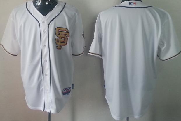 San Francisco Giants Blank Cream Gold Number MLB Baseball Jersey