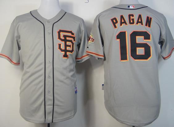 Cheap San Francisco Giants 16 Angel Pagan Grey Cool Base MLB Jersey SF Style For Sale