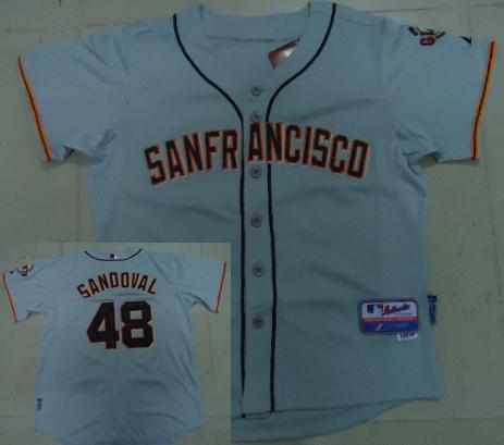 San Francisco Giants 48 Pablo Sandoval Grey Cool Base MLB Jersey New Style