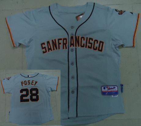 Cheap San Francisco Giants 28 Buster Posey Grey Cool Base MLB Jersey New Style For Sale