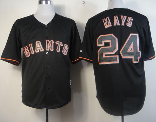 San Francisco Giants 24 Willie Mays Black Fashion MLB Jersey