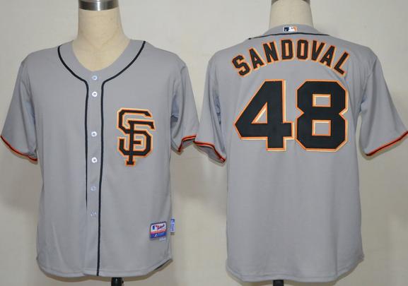 Cheap San Francisco Giants 48 Pablo Sandoval Grey Cool Base MLB Jersey SF Style For Sale