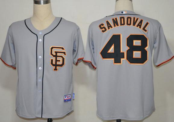 San Francisco Giants 48 Pablo Sandoval Grey Cool Base MLB Jersey SF Style San Francisco Giants 48 Pablo Sandoval Grey Cool Base MLB Jersey SF Style