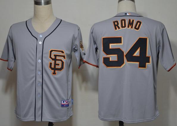 San Francisco Giants #54 Sergio Romo Grey Cool Base MLB Jersey SF Style