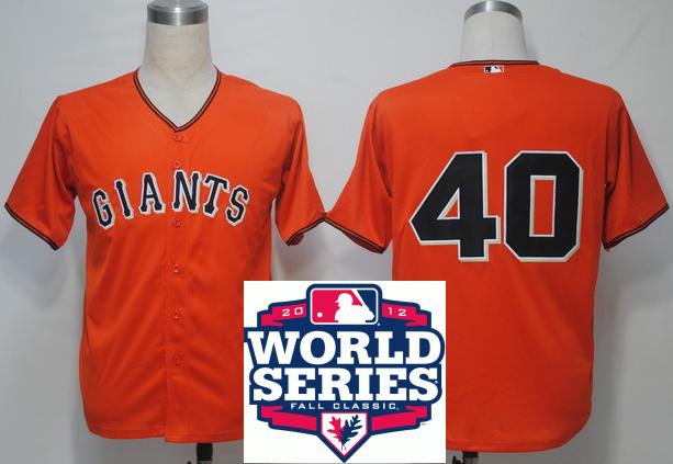 Cheap San Francisco Giants 40 Madison Bumgarner Orange Cool Base MLB Jersey W 2012 World Series Patch For Sale