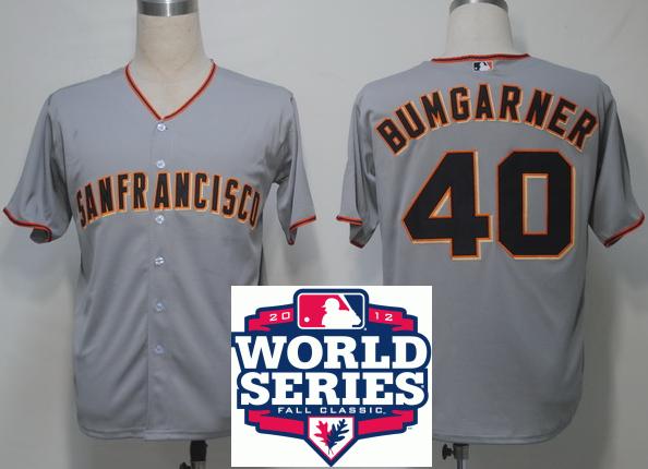 Cheap San Francisco Giants 40 Madison Bumgarner Grey Cool Base MLB Jersey W 2012 World Series Patch For Sale
