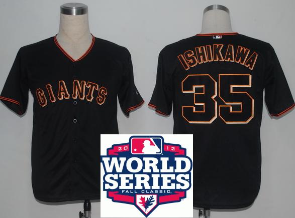 Cheap San Francisco Giants 35 Travis Ishikawa Black Cool Base MLB Jersey W 2012 World Series Patch For Sale