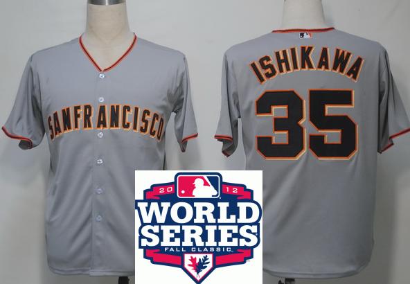 Cheap San Francisco Giants 35 Travis Ishikawa Grey Cool Base MLB Jersey W 2012 World Series Patch For Sale