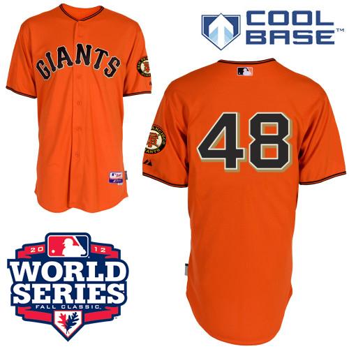 Cheap San Francisco Giants 48 Pablo Sandoval Orange Cool Base MLB Jersey W 2012 World Series Patch For Sale
