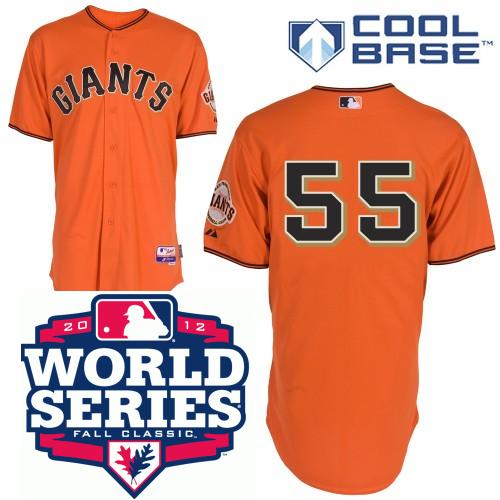 Cheap San Francisco Giants 55 Tim Lincecum Orange Cool Base MLB Jersey W 2012 World Series Patch For Sale