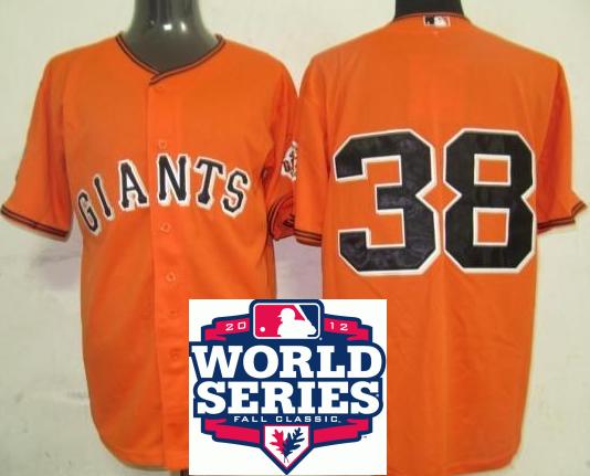 Cheap San Francisco Giants 38 Brian Wilson Orange Cool Base MLB Jersey W 2012 World Series Patch For Sale