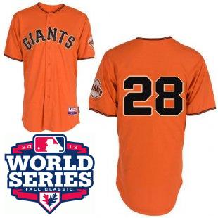 Cheap San Francisco Giants 28 Buster Posey Orange Cool Base MLB Jersey W 2012 World Series Patch For Sale