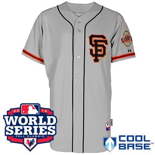 Cheap San Francisco Giants Blank Grey Cool Base MLB Jerseys W 2012 World Series Patch SF Style For Sale