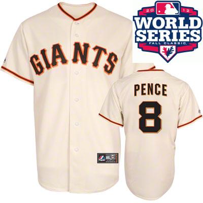 Cheap San Francisco Giants 8 Hunter Pence Cream Cool Base MLB Jersey W 2012 World Series Patch For Sale