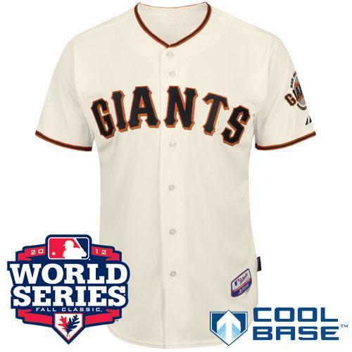 Cheap San Francisco Giants Blank Cream Cool Base MLB Jerseys W 2012 World Series Patch For Sale