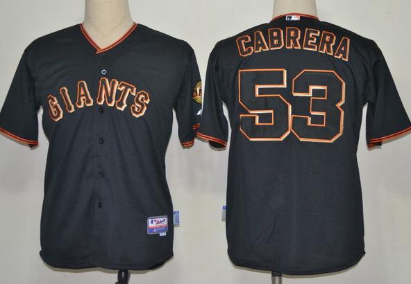 San Francisco Giants 53 Melky Cabrera Black MLB Jerseys