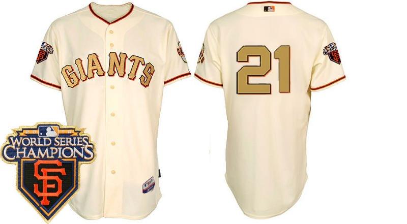 Cheap 2010 World Series Champions San Francisco Giants 21 Freddy Sanchez Gold Program Jersey For Sale