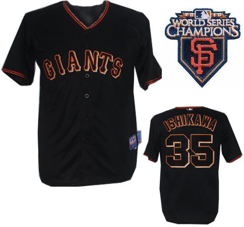 Cheap 2010 World Series Champions San Francisco Giants 35 Ishikawa Black Jerseys For Sale