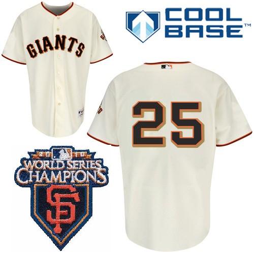 Cheap 2010 World Series Champions San Francisco Giants 25 Bonds Cream MLB Jersey For Sale