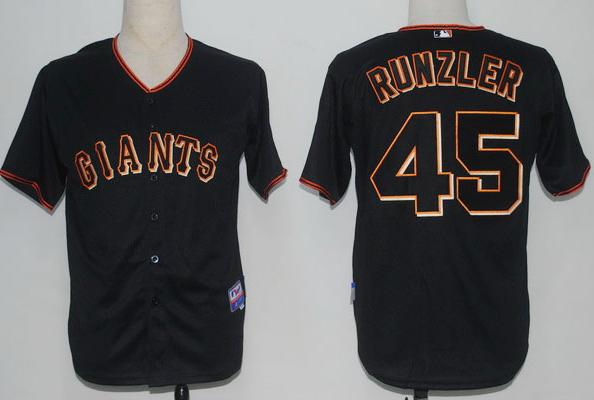 Cheap 2010 World Series Champions San Francisco Giants 45 Runzler Black Jerseys For Sale