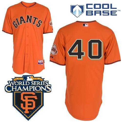 Cheap 2010 World Series Champions San Francisco Giants 40 Bumgarner Orange Jerseys For Sale