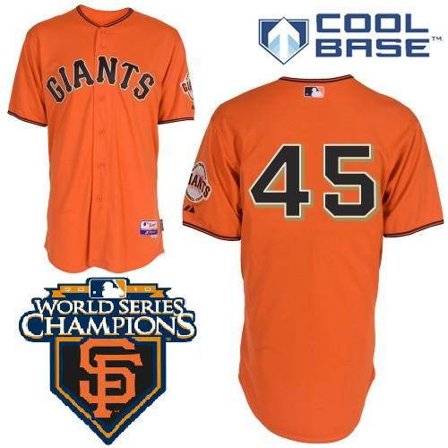 Cheap 2010 World Series Champions San Francisco Giants 45 Runzler Orange Jerseys For Sale