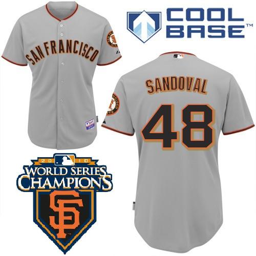 Cheap 2010 World Series Champions San Francisco Giants 48 Sandoval Grey Jersey For Sale
