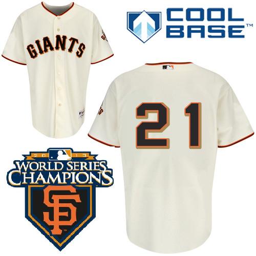 Cheap 2010 World Series Champions San Francisco Giants 21 Sanchez Cream Jersey For Sale