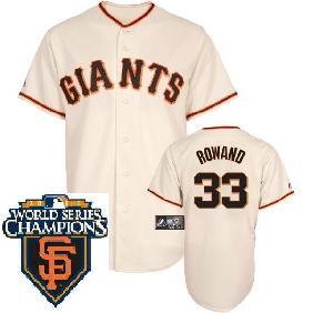 Cheap 2010 World Series Champions San Francisco Giants 33 Rowand Cream Jersey For Sale
