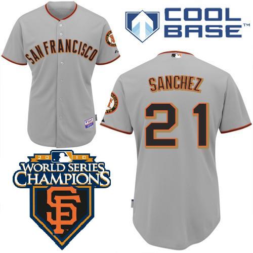 Cheap 2010 World Series Champions San Francisco Giants 21 Sanchez Grey Jersey For Sale