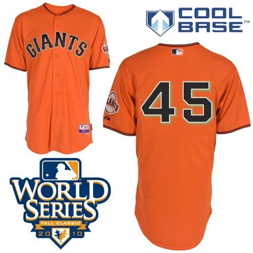 Cheap 2010 World Series San Francisco Giants 45 Runzler Orange Jerseys For Sale