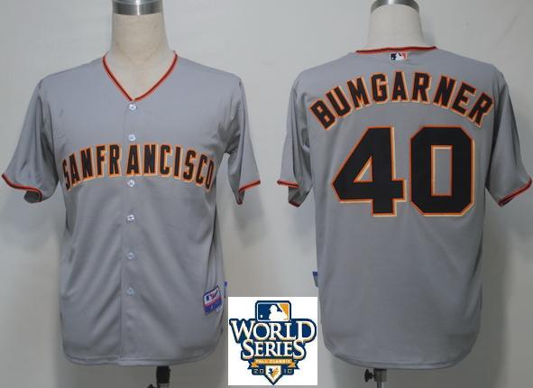 Cheap 2010 World Series San Francisco Giants 40 Bumgarner Grey Jerseys For Sale
