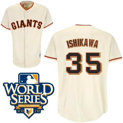 Cheap 2010 World Series San Francisco Giants 35 Ishikawa Cream Jerseys For Sale