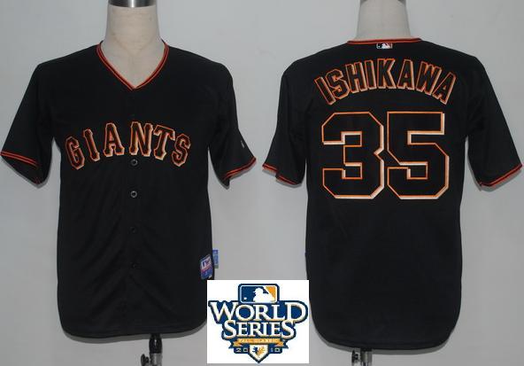 Cheap 2010 World Series San Francisco Giants 35 Ishikawa Black Jerseys For Sale