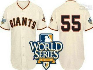 Cheap 2010 World Series San Francisco Giants 55 Lincecum Cream Jersey For Sale