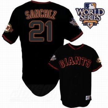 Cheap 2010 World Series San Francisco Giants 21 Sanchez Black Jersey For Sale