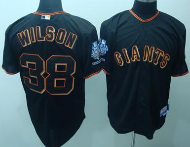 Cheap 2010 World Series San Francisco Giants 38 Wilson Black Jersey For Sale