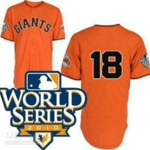 Cheap 2010 World Series San Francisco Giants 18 Cain Orange Jersey For Sale