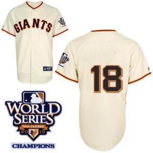 Cheap 2010 World Series San Francisco Giants 18 Cain Cream Jersey For Sale