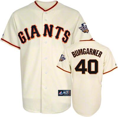San Francisco Giants 40 Bumgarner Cream Cool Base MLB Jerseys