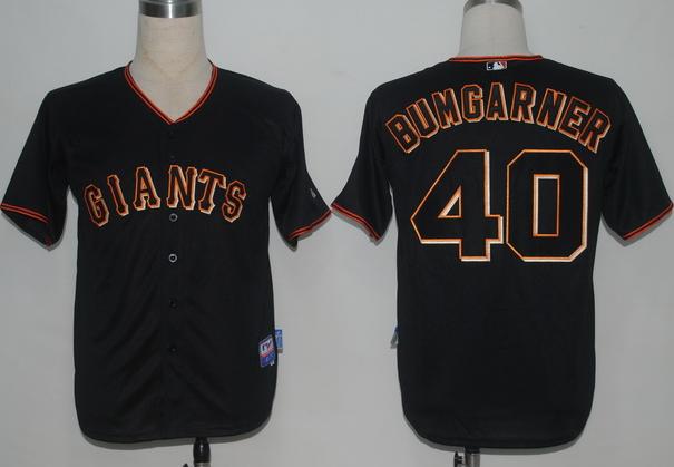 San Francisco Giants 40 Bumgarner Black Cool Base MLB Jerseys