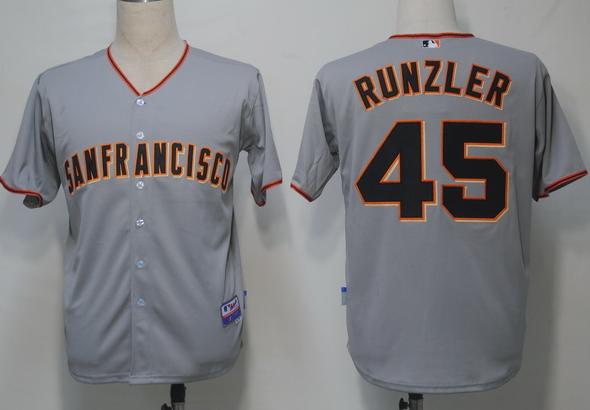 Cheap San Francisco Giants 45 Runzler Grey Cool Base MLB Jerseys For Sale