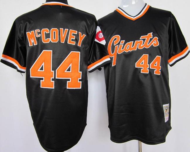 Cheap San Francisco Giants 44 Willie McCovey Black M&N Jersey For Sale